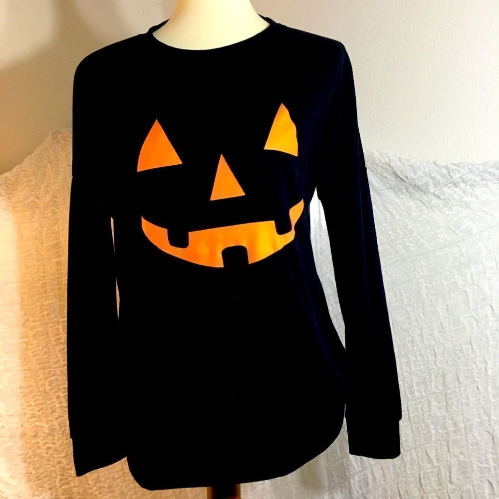 Jack Lantern Halloween Long Slee Tee Size M